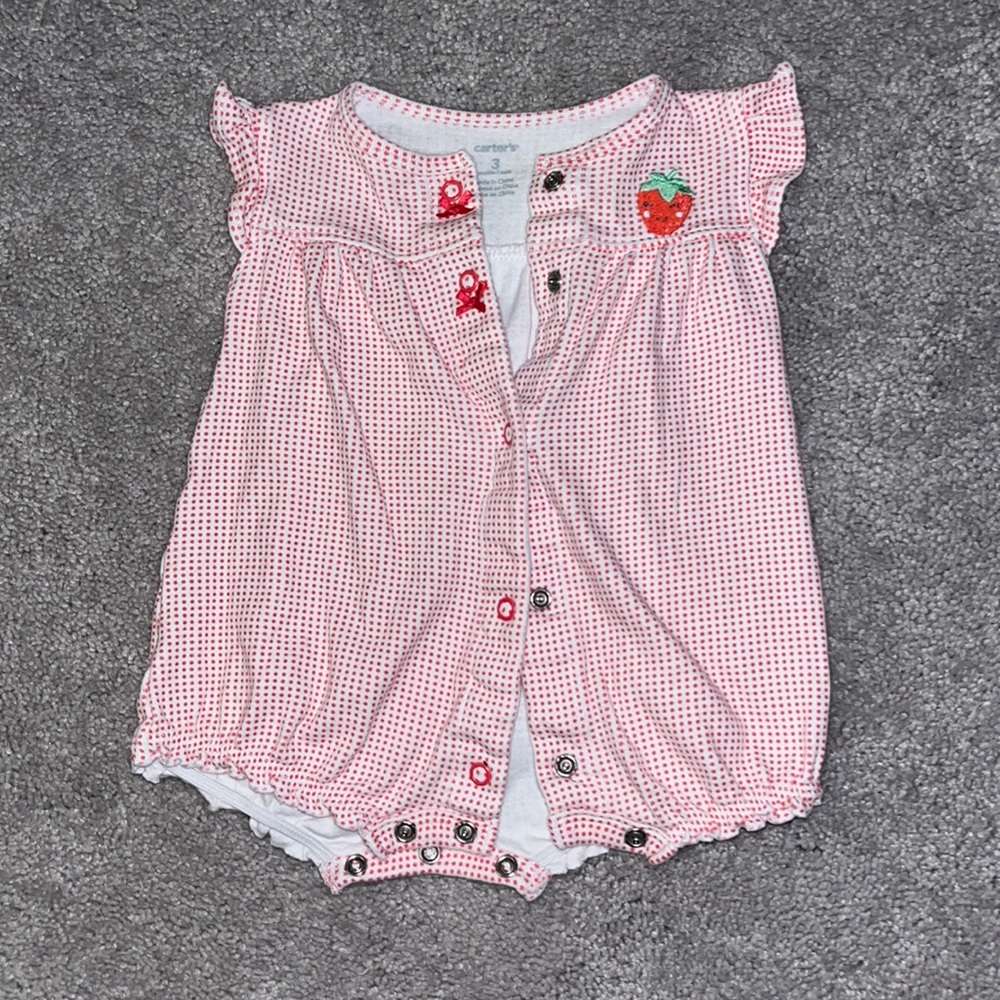 Baby Strawberry Outfit (Size 3 Months)